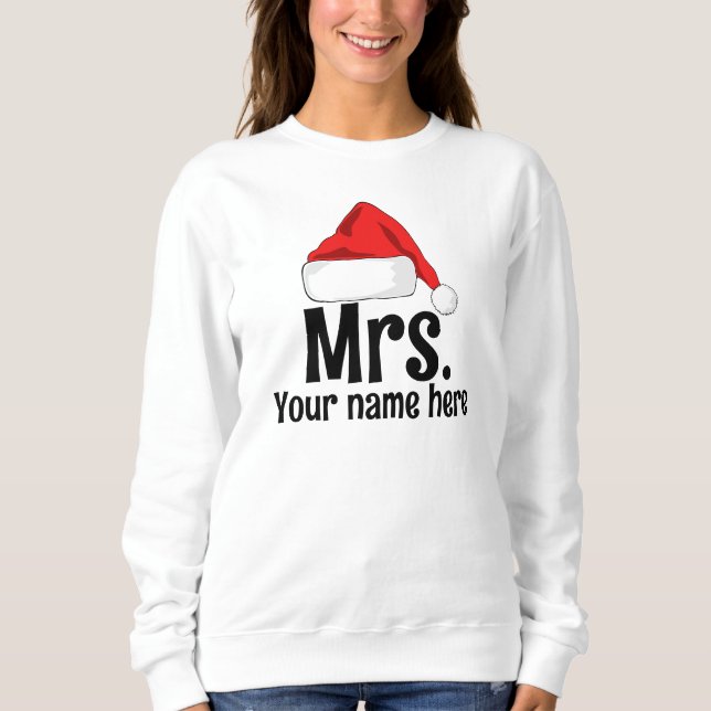 Personlig Fru Santa Sweatshirt T Shirt (Framsida)