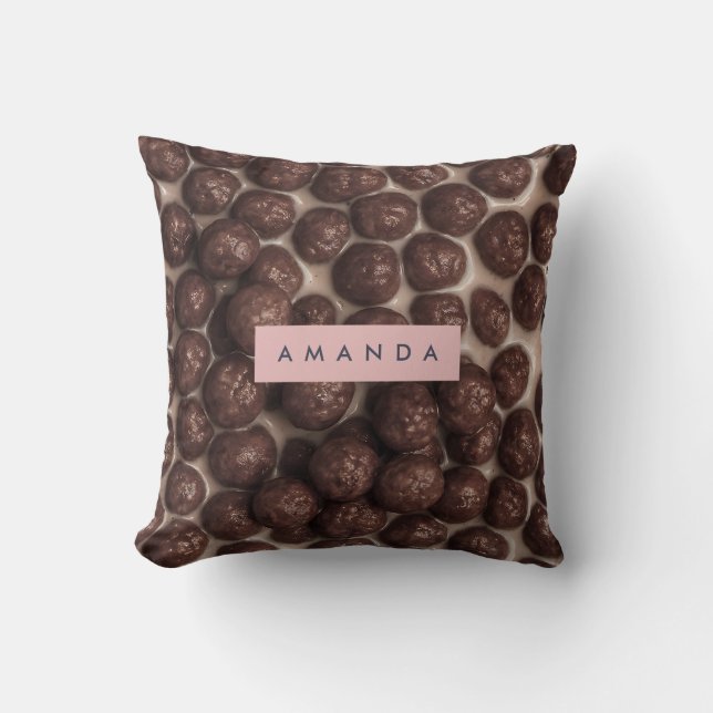Personlig frukost med chokladgrynsgröt kudde (Framsida)