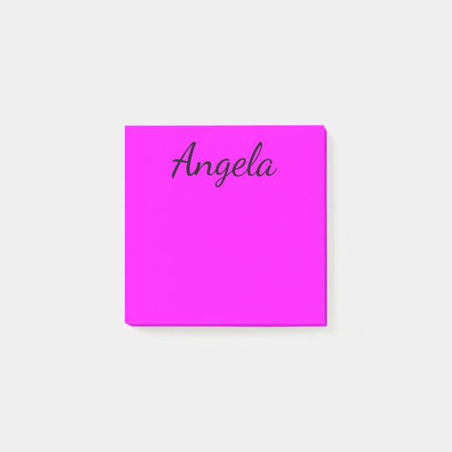 Personlig fuchsia enfärgad post-it block (Framsida)