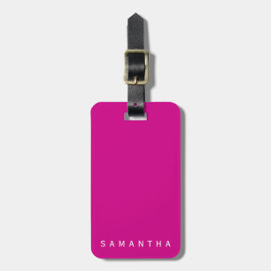 Personlig Fuchsia Modern Typografi Bagagebricka