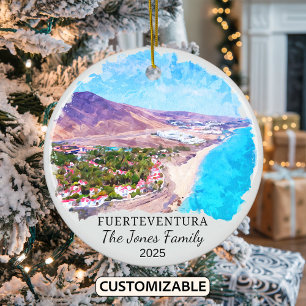 Personlig Fuerteventura Ornament, Spanien Julgransprydnad Keramik