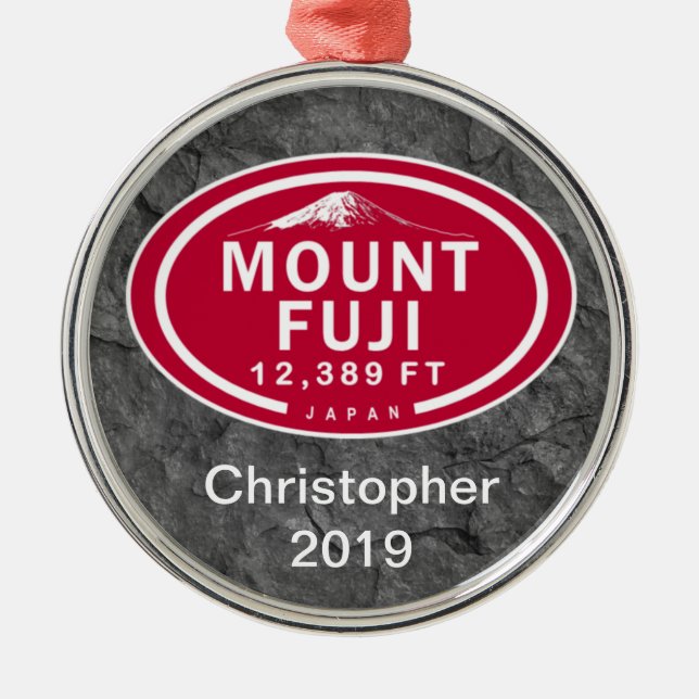 Personlig Fuji 12 389 FT Japan Mountain Julgransprydnad Metall (Framsidan)
