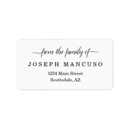 Personlig Funeral Returetiketters Adressetikett