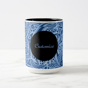 Personlig Funky Blue Paisley Mönster Mugg