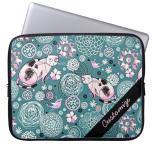 Personlig Funky Rosa Cat Mönster Laptop sleeve