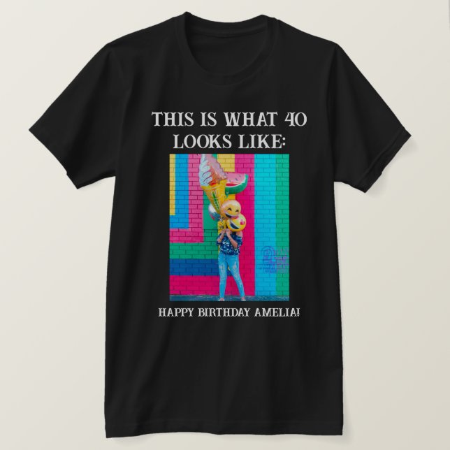 Personlig Funny 40th Milestone Birthday T-Shirt (Design framsida)