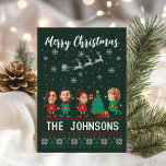 Personlig Funny Ansikte Photo jul Elf-familjen Julkort<br><div class="desc">Gå in i festandan med vår Anpassningsbar Elf Ansikte Helgdag Card till jul! Anpassa ditt helgdag med snygga mönster och lägg till din familjs ansikte för att göra det unikt för dig.</div>