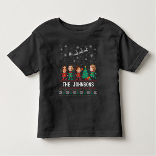 Personlig Funny Ansikte Photo jul Elf-familjen T Shirt