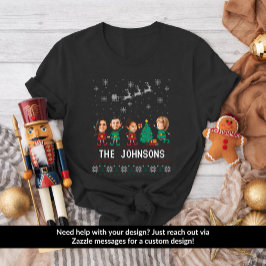 Personlig Funny Ansikte Photo jul Elf-familjen T Shirt