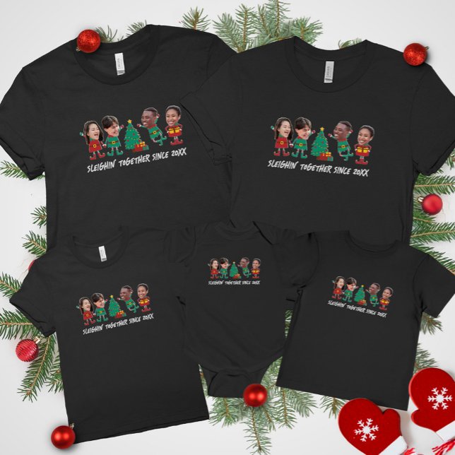 Personlig Funny Ansikte Photo jul Elf T Shirt (Skapare uppladdad)