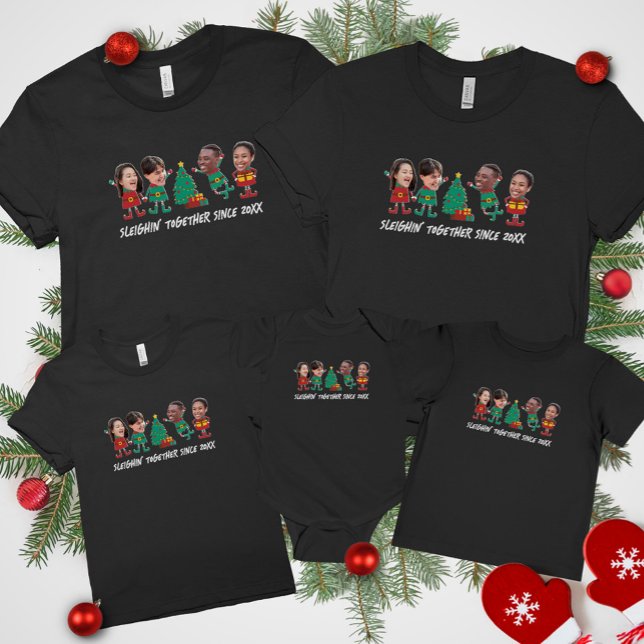 Personlig Funny Ansikte Photo jul Elf T Shirt (Skapare uppladdad)