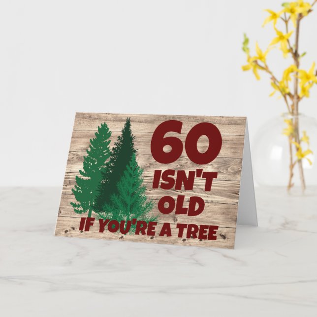 Personlig Funny Birthday Old Träd Kort (Gul blomma)