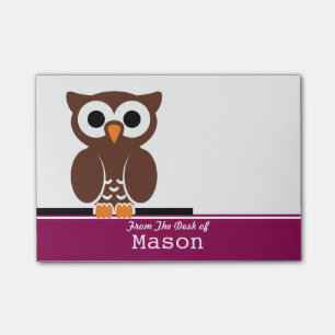 Personlig Funny Brown Uggla Post-it Block