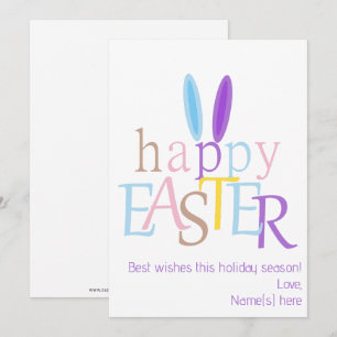 Personlig Funny Bunny Glad påsk Wish Lila Julkort