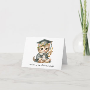 Personlig Funny Cat Master's Studenten Card Kort