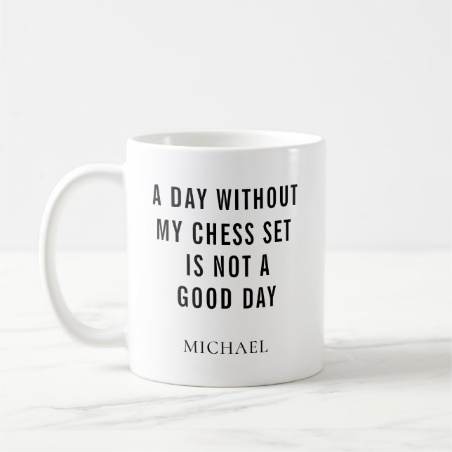 Personlig Funny Chess Player Gag Kaffemugg (Vänster)