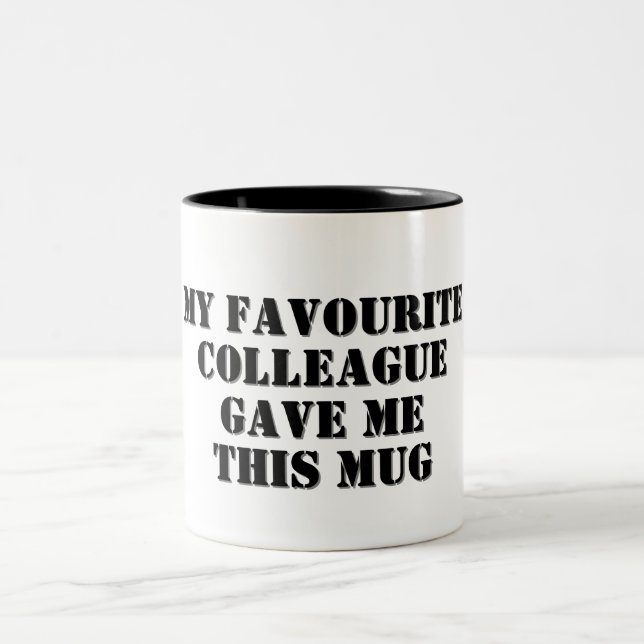 Personlig Funny Colleague Gift Secret Santa Två-Tonad Mugg (Center)