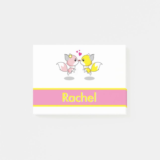 Personlig Funny Cute Fox Post-it Block (Framsida)