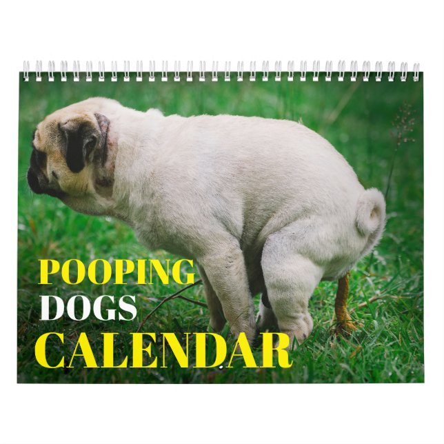 Personlig Funny Dogs Pooping Calendar 2024 Kalender (Omslag)