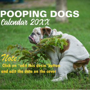 Personlig Funny Dogs Pooping Calendar 2025 Kalender