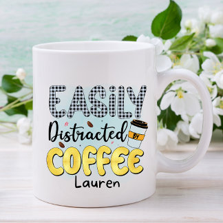 Personlig Funny Easily Distrated Coffee Mugg