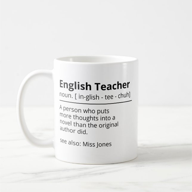 Personlig Funny English Teacher Mugg | Grammar P (Vänster)