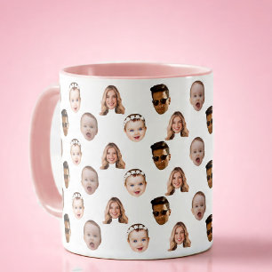Personlig Funny Family Ansikte 4-foton Mugg