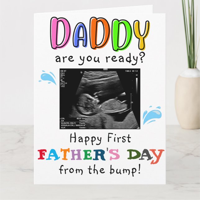 Personlig Funny First Fars dag från Bump Kort (Framsida)