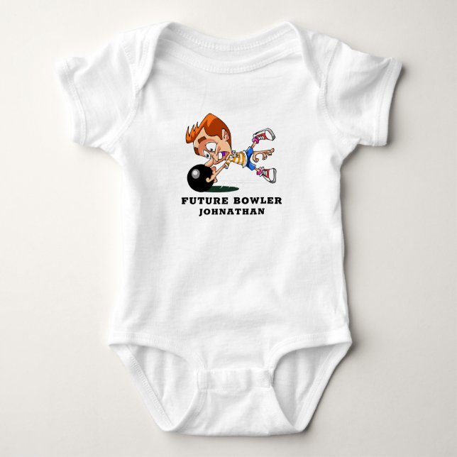 Personlig funny framtida Bowlareare T Shirt (Framsida)