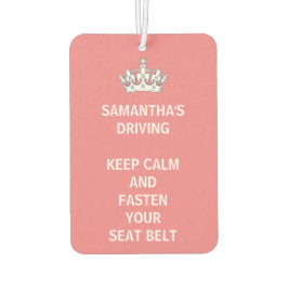 Personlig Funny Girly Behålla Lugn Rosa Driving