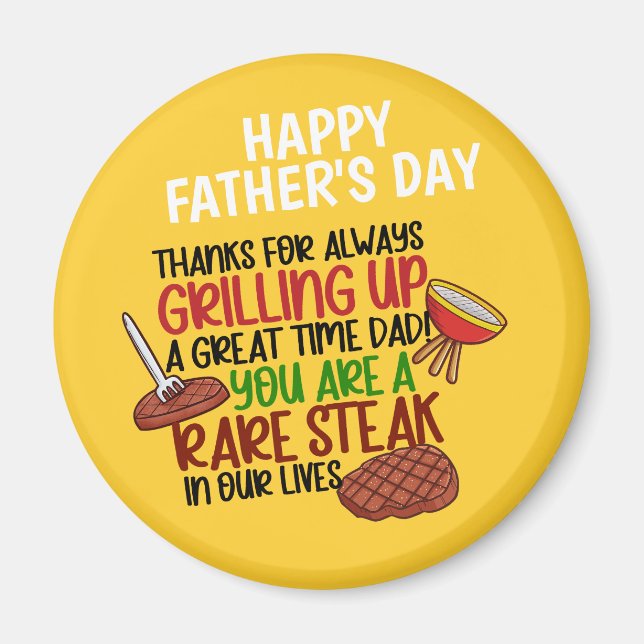 Personlig Funny Grill Chef pappa Magnet (Framsidan)