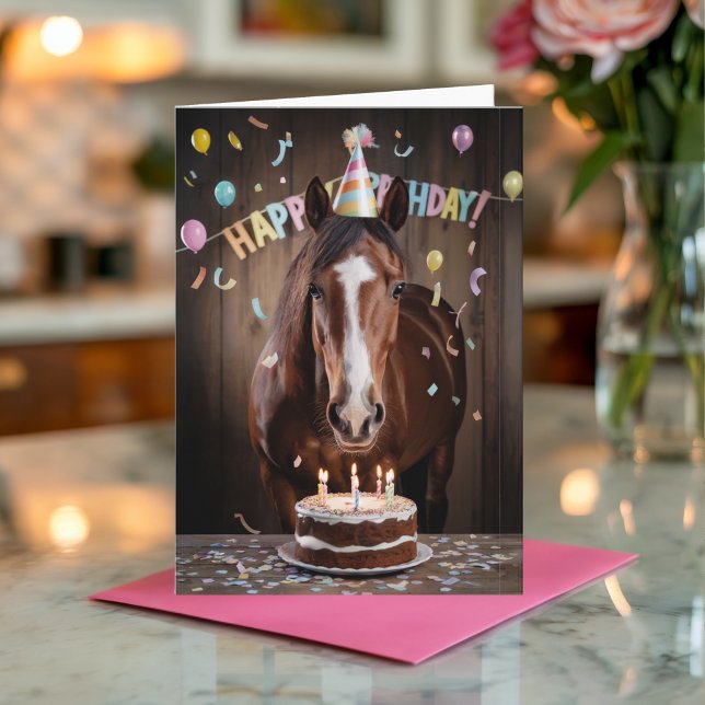 Personlig Funny Horse Birthday Kort (Skapare uppladdad)