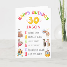 Personlig Funny Joke Lycklig 30års födelsedag Card Kort