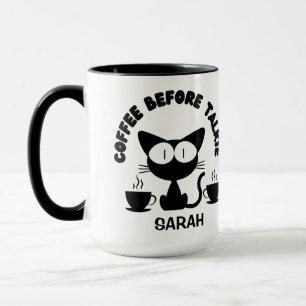 Personlig Funny Kat- och kaffeoffert Mugg