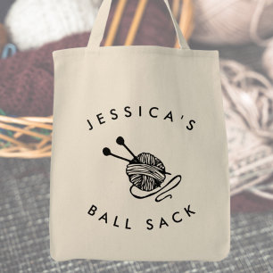 Personlig Funny Knitting Boll Sack Tygkasse