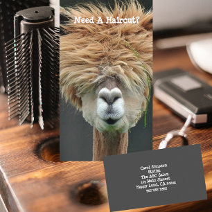 Personlig Funny Llama Hair Stylist Salon Visitkort