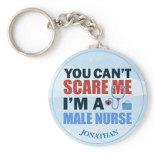 Personlig Funny Male Nurse Blue Keychain
