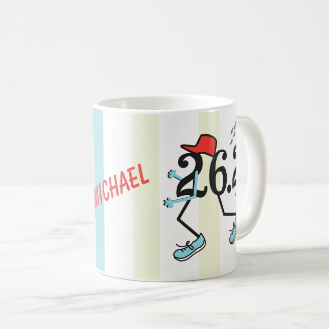 PERSONLIG Funny Marathon 26.2 © Gift for Springer Kaffemugg (Framsida höger)