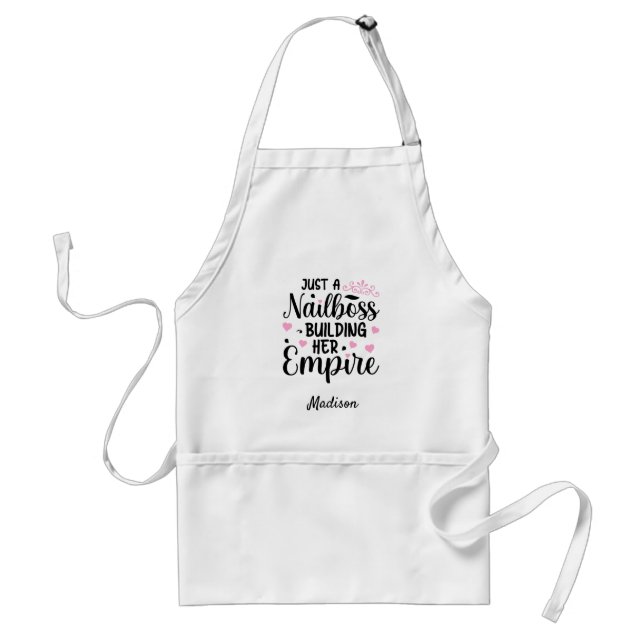Personlig Funny Nagel Chef Nail Salon Apron Förkläde (Framsidan)