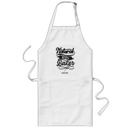 Personlig Funny Natural Born Baker Long Apron Långt Förkläde