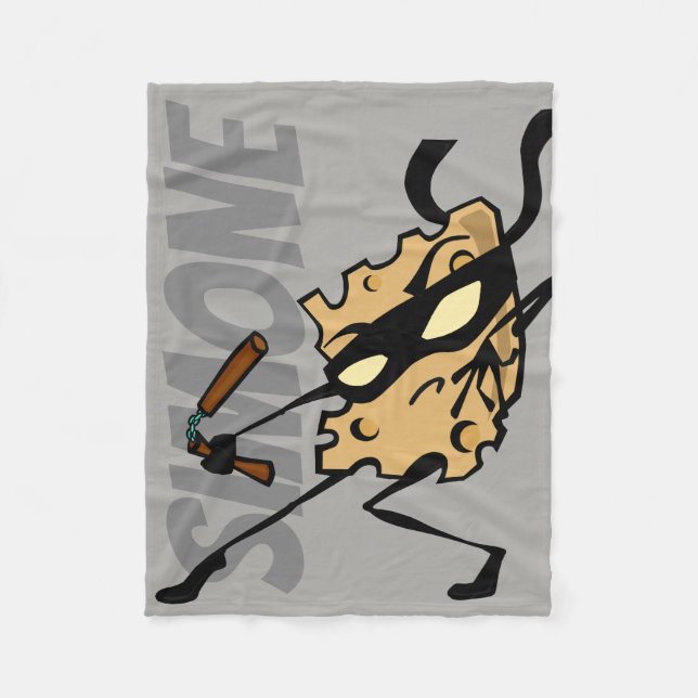 PERSONLIG FUNNY NINJA CHEESE FLEECE BLANKET (Framsidan)