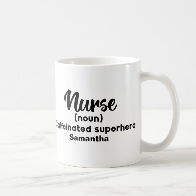 Personlig Funny Nurse-definition Kaffemugg (Höger)