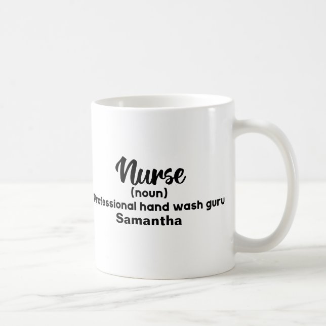 Personlig Funny Nurse-definition Kaffemugg (Höger)
