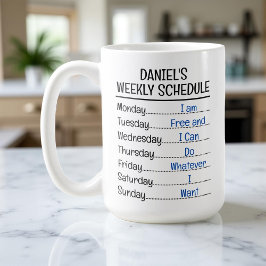 Personlig Funny Pension veckoschema Kaffemugg