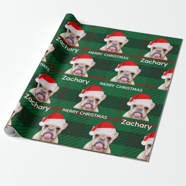 Personlig Funny Pug Namn God jul Presentpapper (Utrullad)