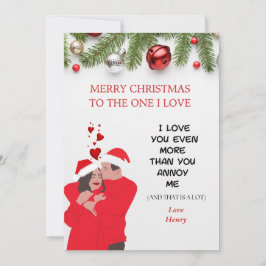 PERSONLIG FUNNY ROMANTIC MAKE/WIFE CHRISTMAS JULKORT