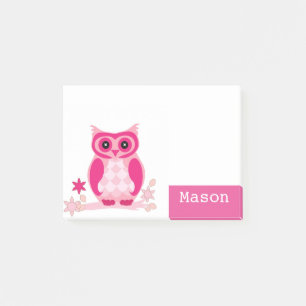 Personlig Funny Rosa Uggla Post-it Block
