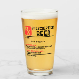 Personlig Funny RX Beer-förskrivning Glaskopp