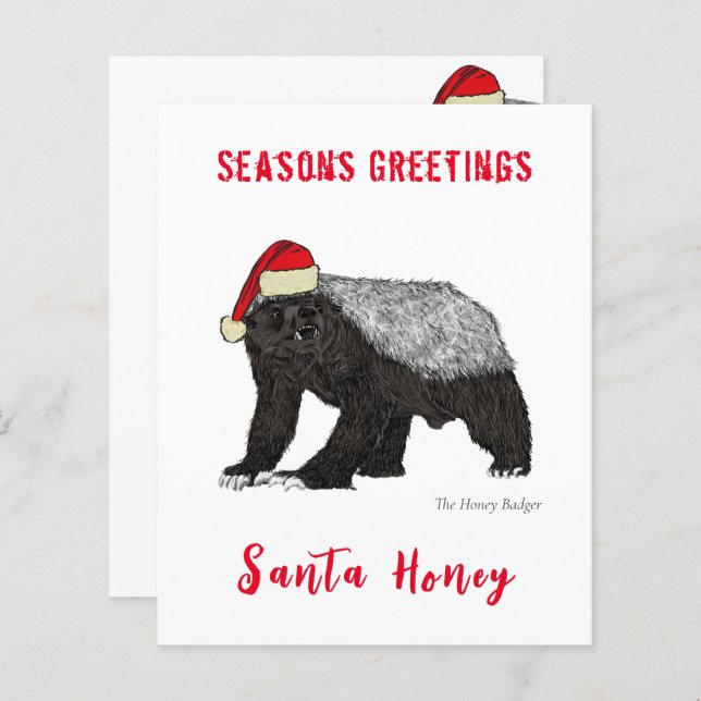 Personlig Funny Santa Honey badger (Fram/baksida)