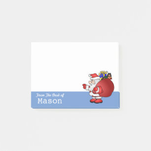 Personlig Funny Santa med presenter Post-it Block